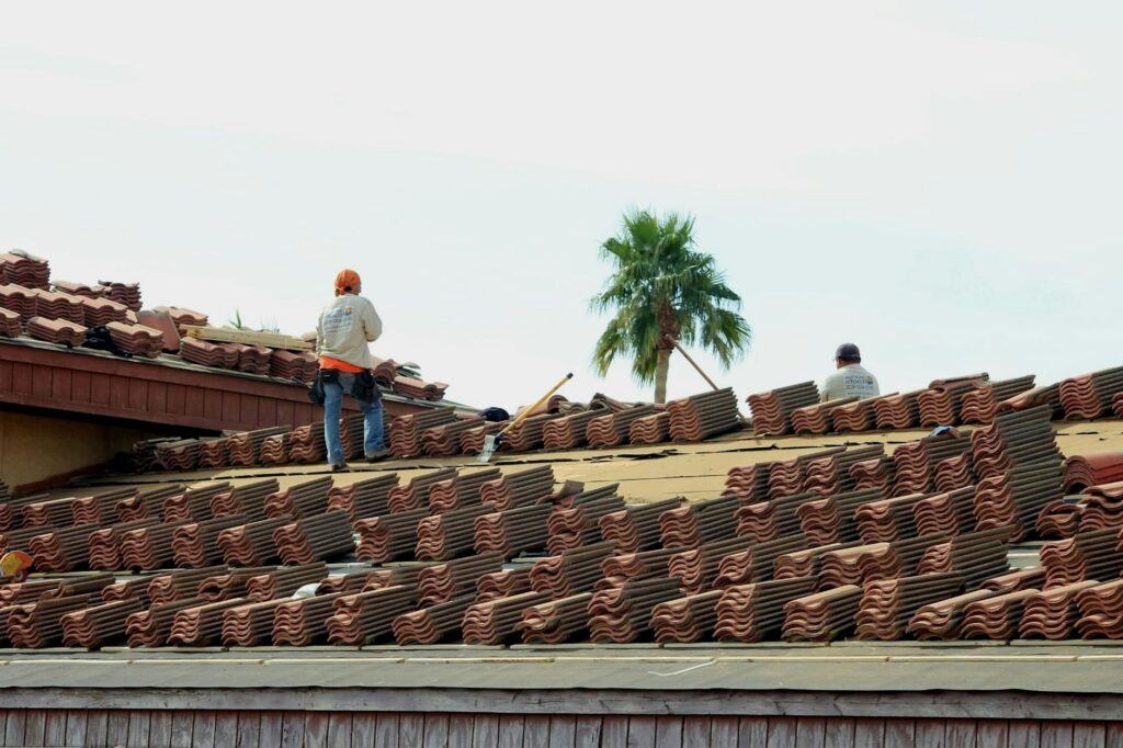 Our roofing team installing a new roof